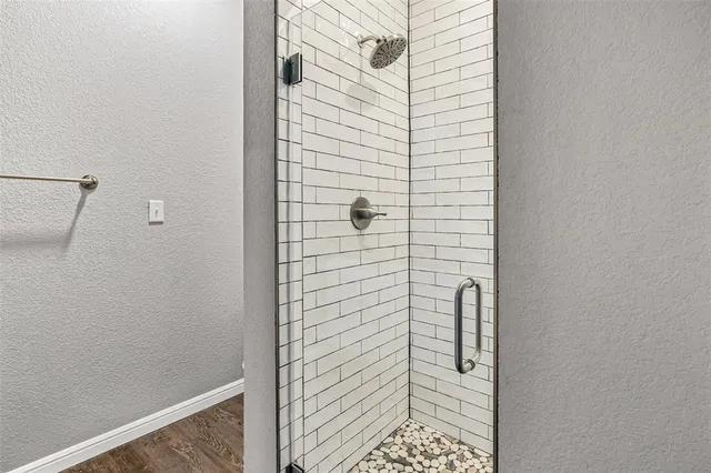 a bathroom with a shower