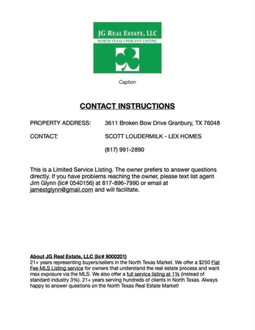 $283,500 | 3611 Broken Bow Drive, Granbury, TX 76048