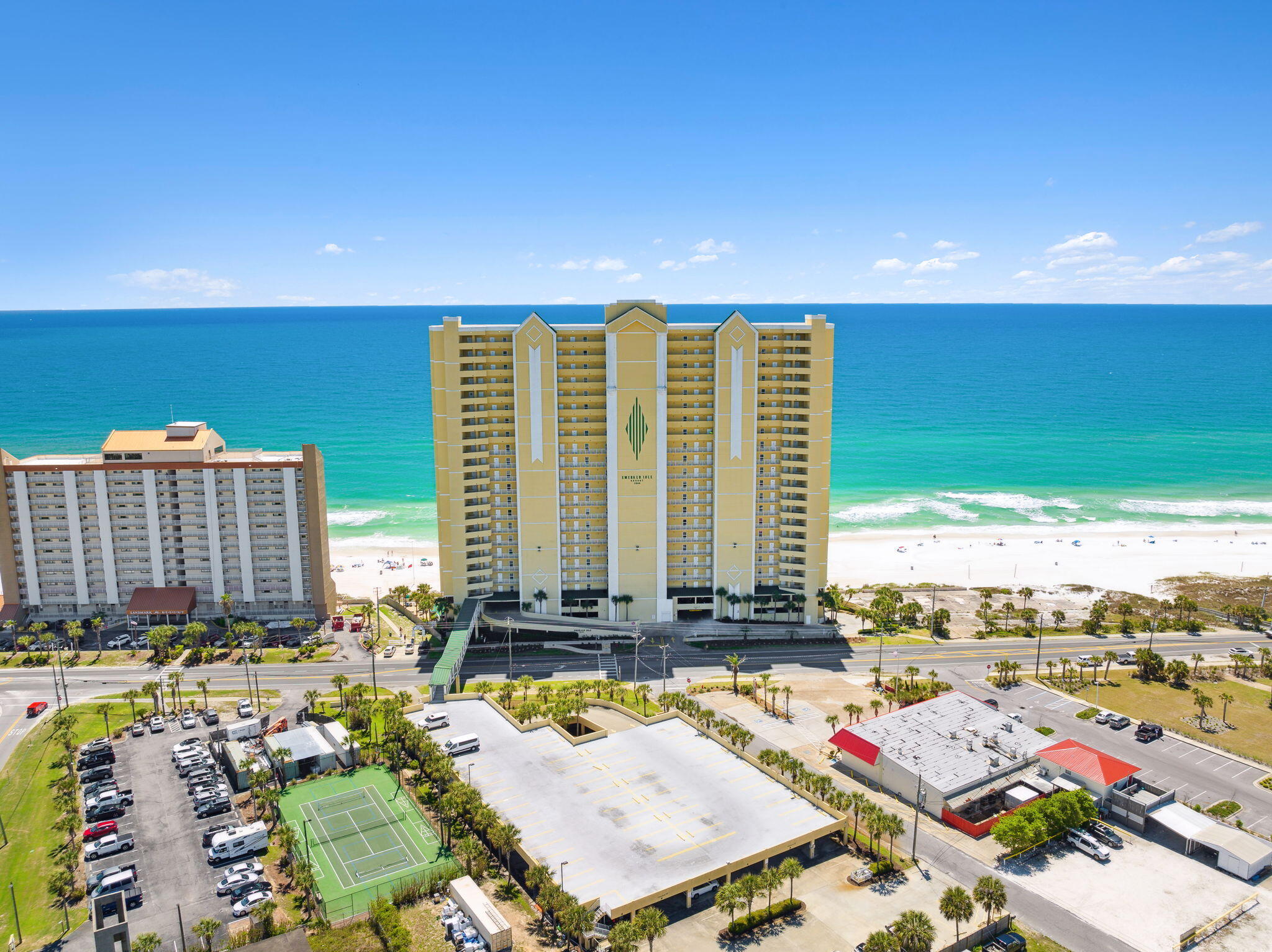 17545 Front Beach Road, Unit 2103 Panama City Beach, FL 32413 - Photo 46 of 56 a view of a city from a lounge chairs in the terrace