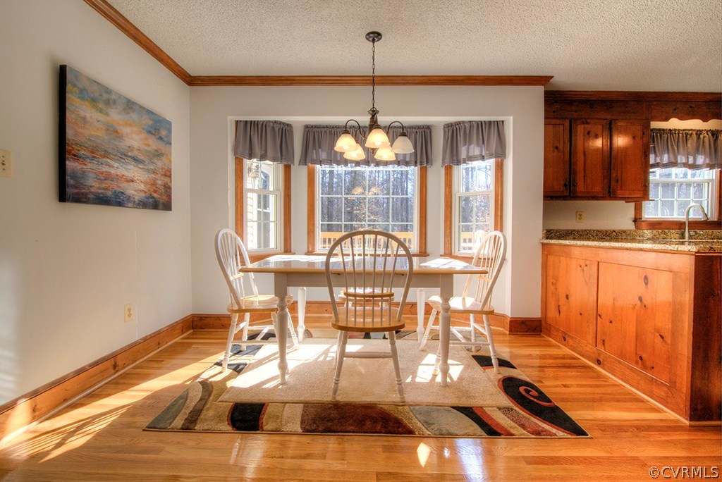 6321 Glebe Point Road Chesterfield, VA 23838 - Photo 7 of 23 a view of a dining room with furniture a chandelier and wooden floor