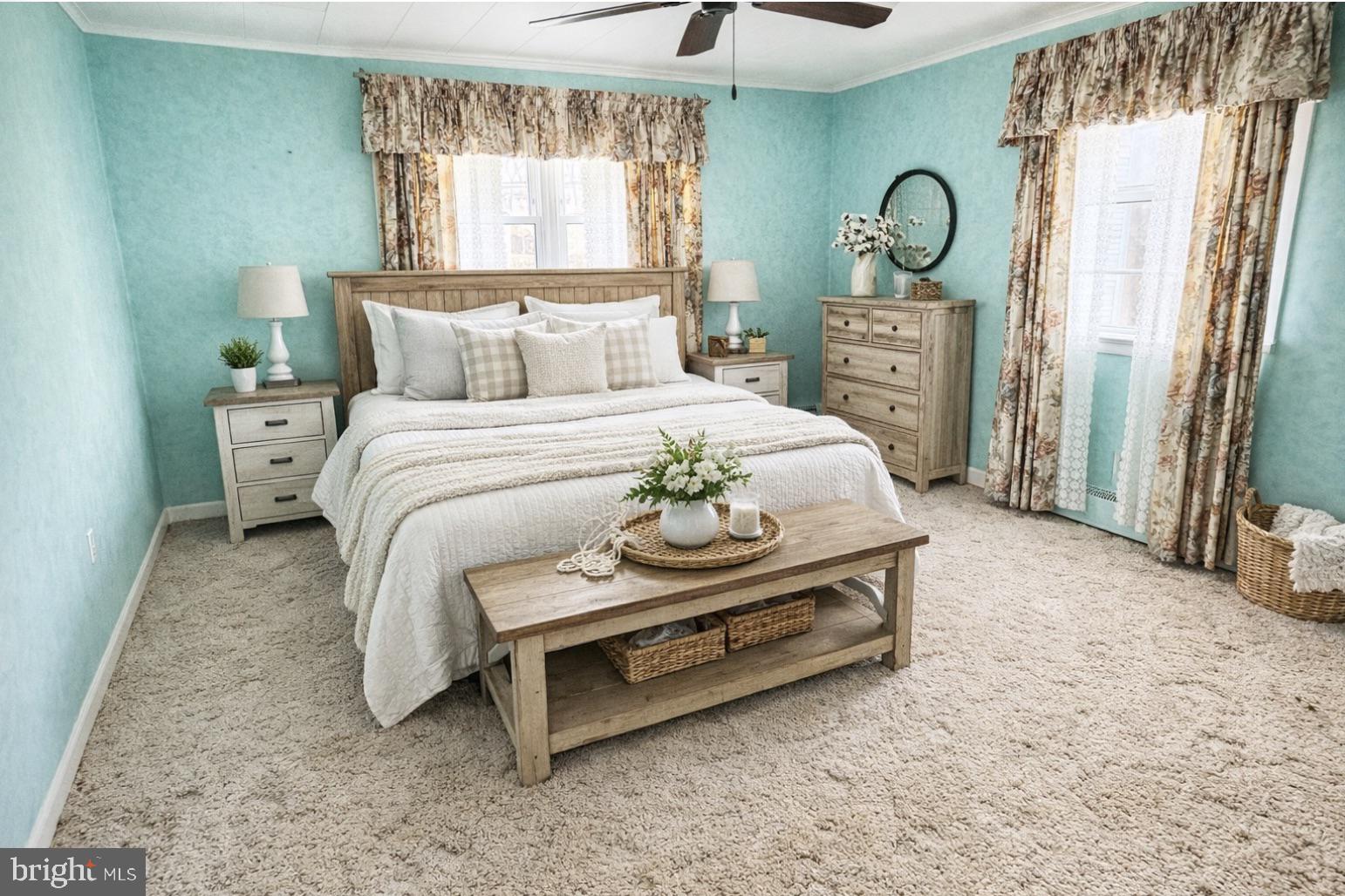 320 South Bonsall Road Coatesville, PA 19320 - Photo 23 of 36 a bedroom with a bed and a chandelier