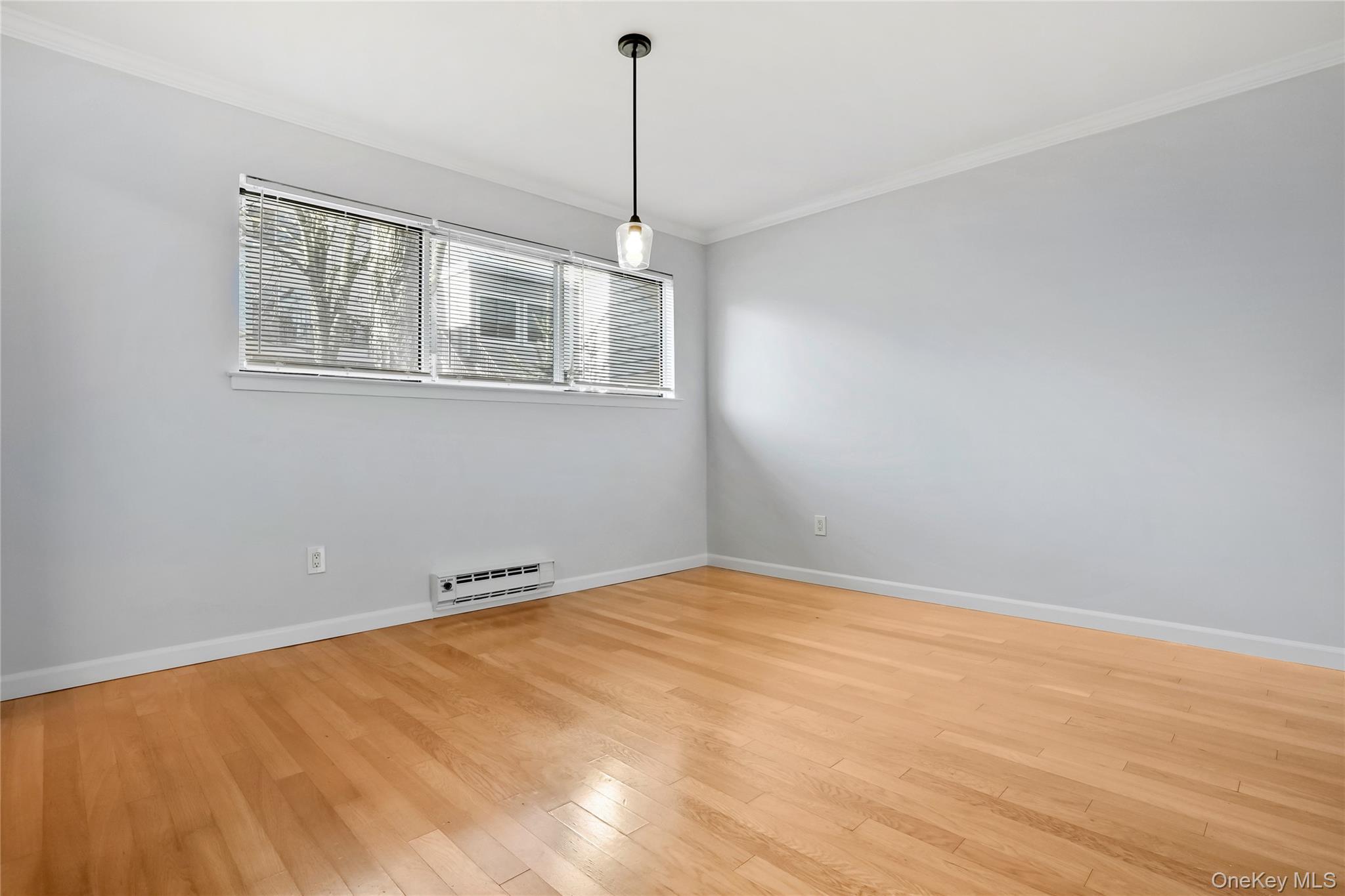 208 Harris Road, Unit HA3 Bedford, NY 10507 - Photo 31 of 41 Unfurnished room with ornamental molding, hardwood / wood-style flooring, and a baseboard radiator