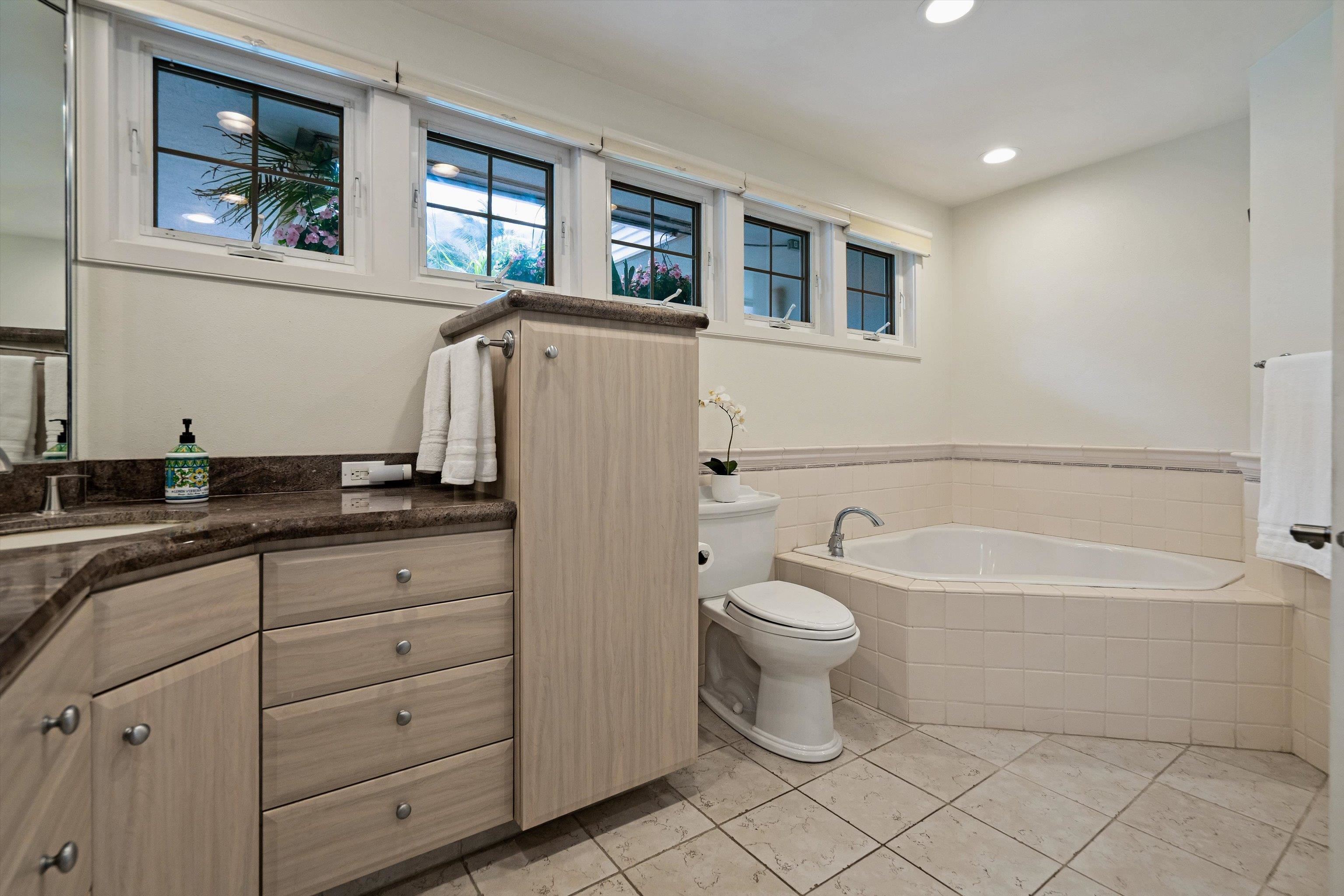 571 South Alu Road Wailuku, HI 96793 - Photo 21 of 49 a bathroom with a toilet a sink and a bathtub