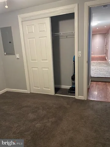 an empty room with closet