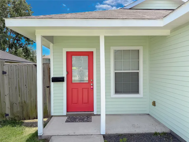 a house with red door