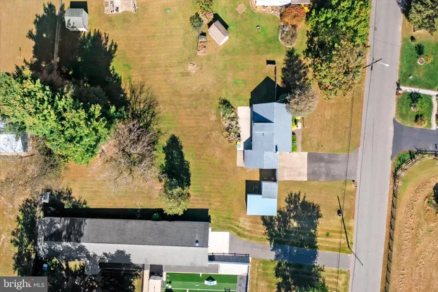 an aerial view of a house having outdoor space