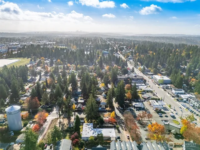 an aerial view of multiple house