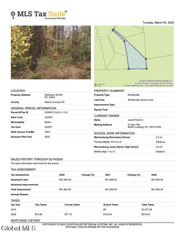 354 Dickinson Hill Road Bolton, NY 12824 - Photo 4 of 4 Lot 5 CRS Property Report for DICKINSON