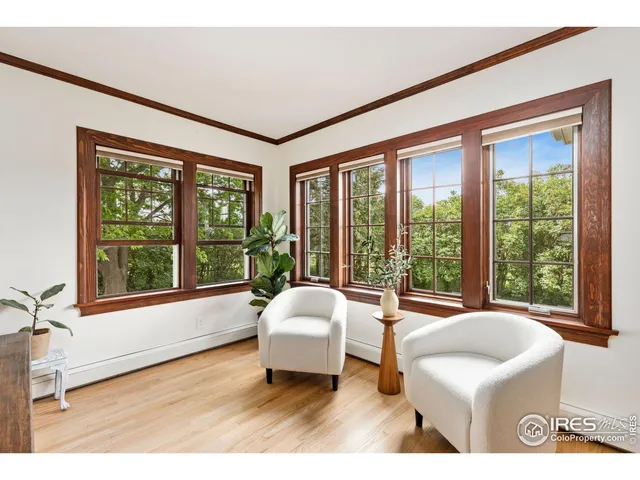 a living room with a large window