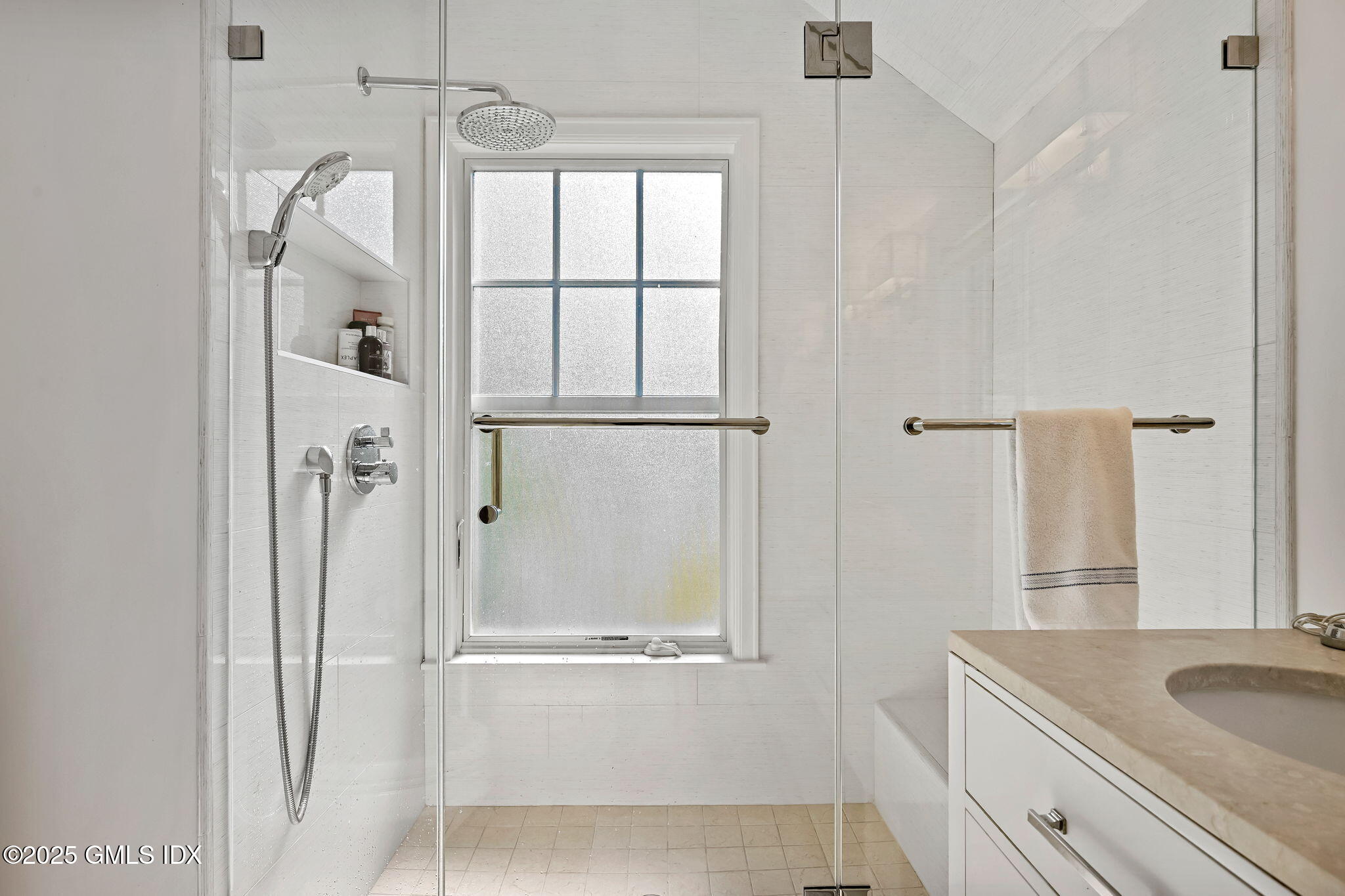 37 Ridgeview Avenue Greenwich, CT 06830 - Photo 34 of 49 a bathroom with a granite countertop sink and a mirror