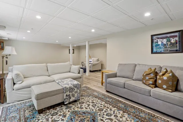 a living room with furniture and a couch