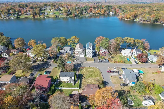 an aerial view of a house having outdoor space