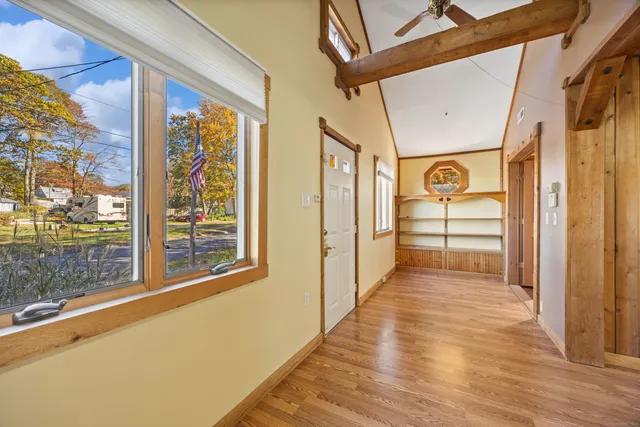 a bathroom with a bathtub and shower