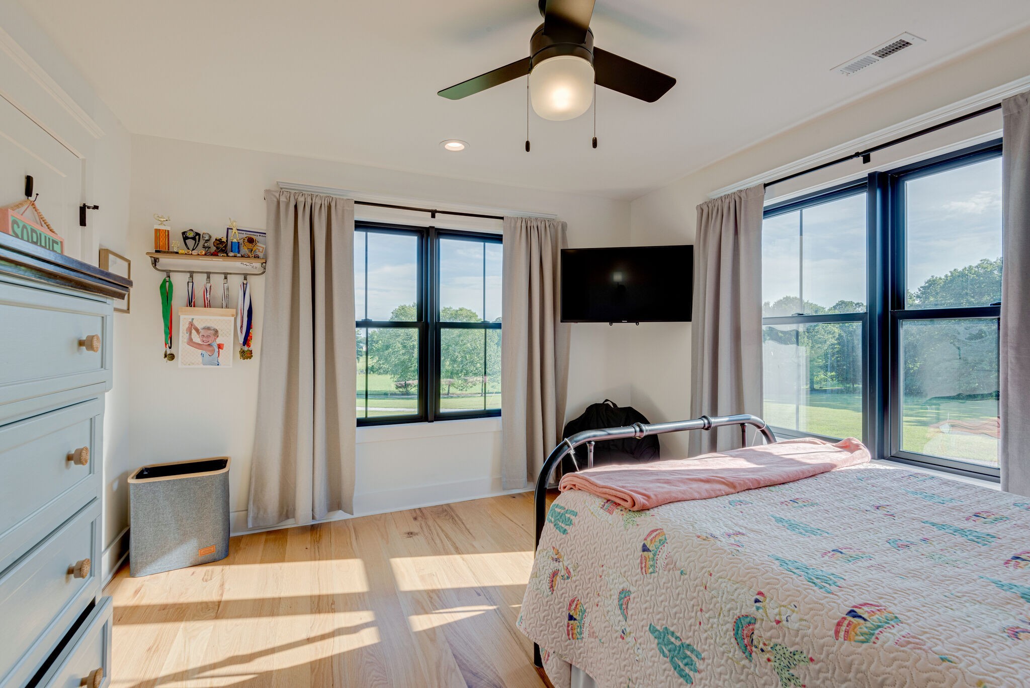 1386 Eno Road Dickson, TN 37055 - Photo 34 of 59 a bedroom with a bed and a large window