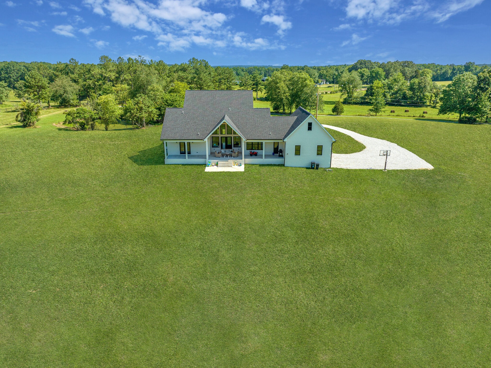 1386 Eno Road Dickson, TN 37055 - Photo 54 of 59 an aerial view of a house with a garden and a yard