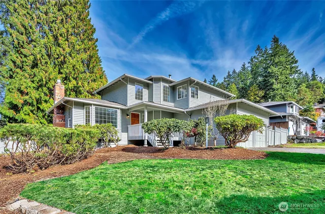 a house view with a garden space