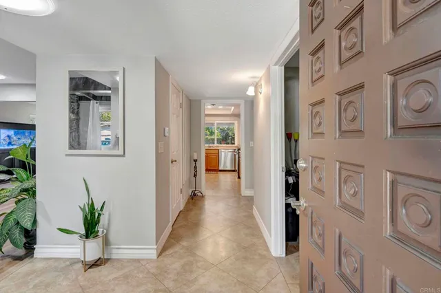 a view of a hallway with entryway