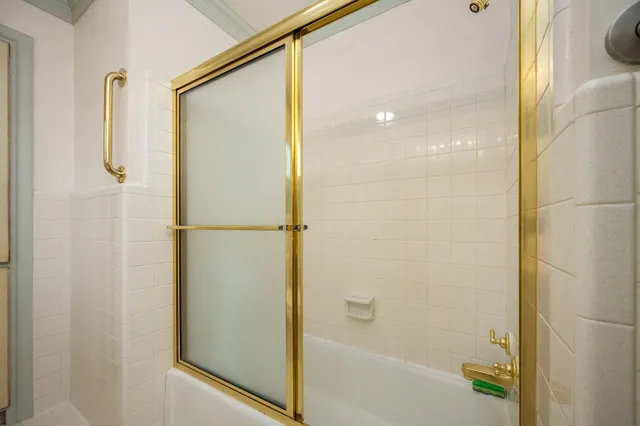 a bathroom with a shower