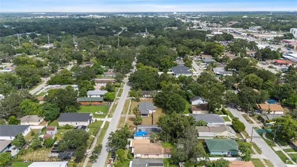 an aerial view of a city with lots of residential buildings