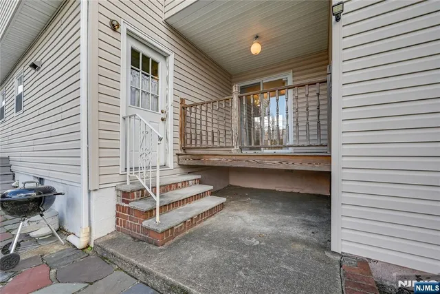 a view of a balcony with an outdoor space
