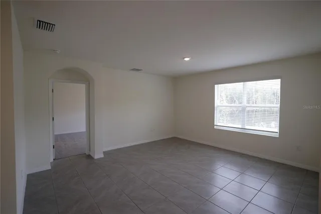 an empty room with a window