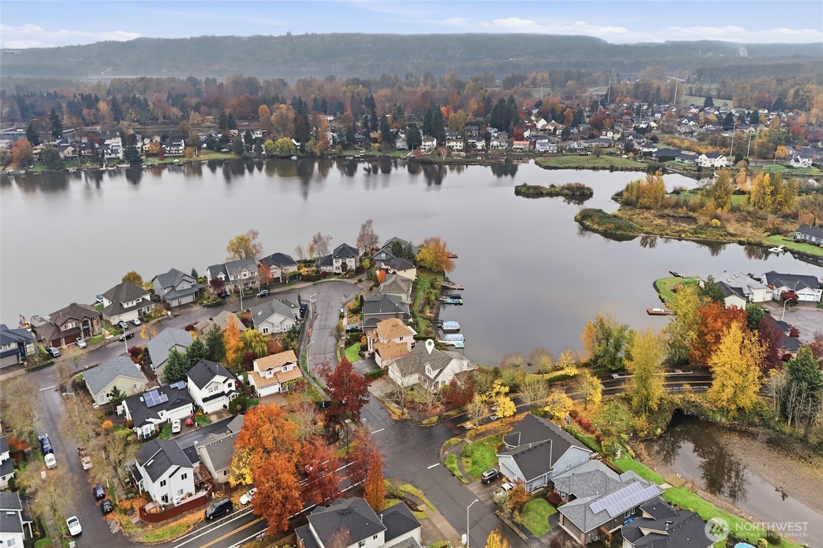 3550 Northeast 214th Avenue Fairview, OR 97024 - Photo 37 of 40 an aerial view of ocean and residential houses with outdoor space