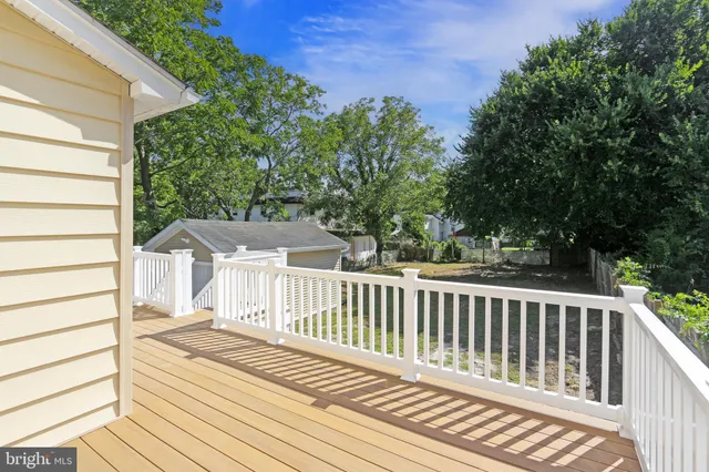 a view of a large building from a balcony