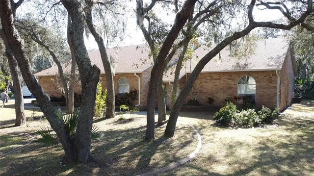 a view of a tree in front of a house