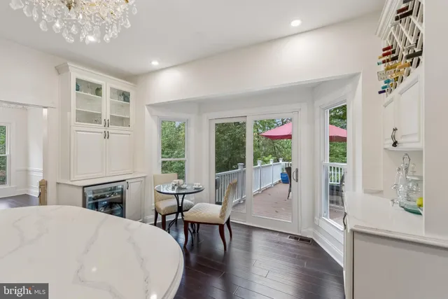 a view of a terrace with sitting area