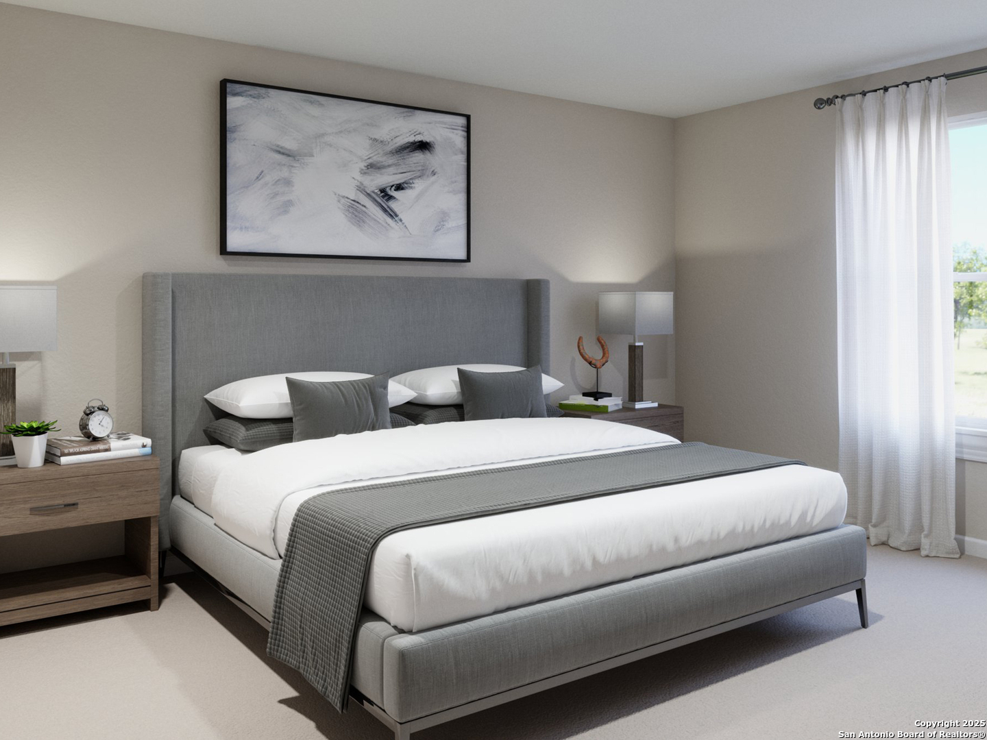 11103 Luckenbach Loop Converse, TX 78109 - Photo 13 of 28 a bedroom with bed and painting on the wall