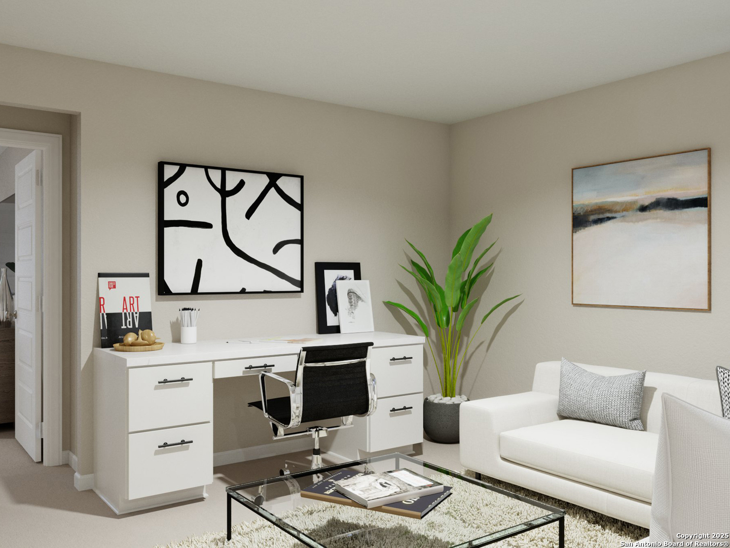11103 Luckenbach Loop Converse, TX 78109 - Photo 19 of 28 a living room with furniture a potted plant and a wooden floor