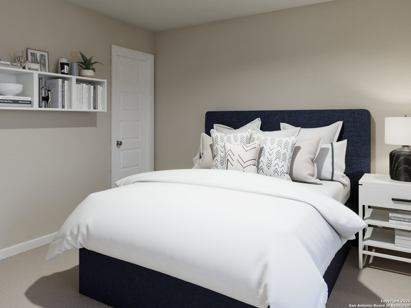 11103 Luckenbach Loop Converse, TX 78109 - Photo 25 of 28 a large bed sitting in a bedroom next to a cabinet