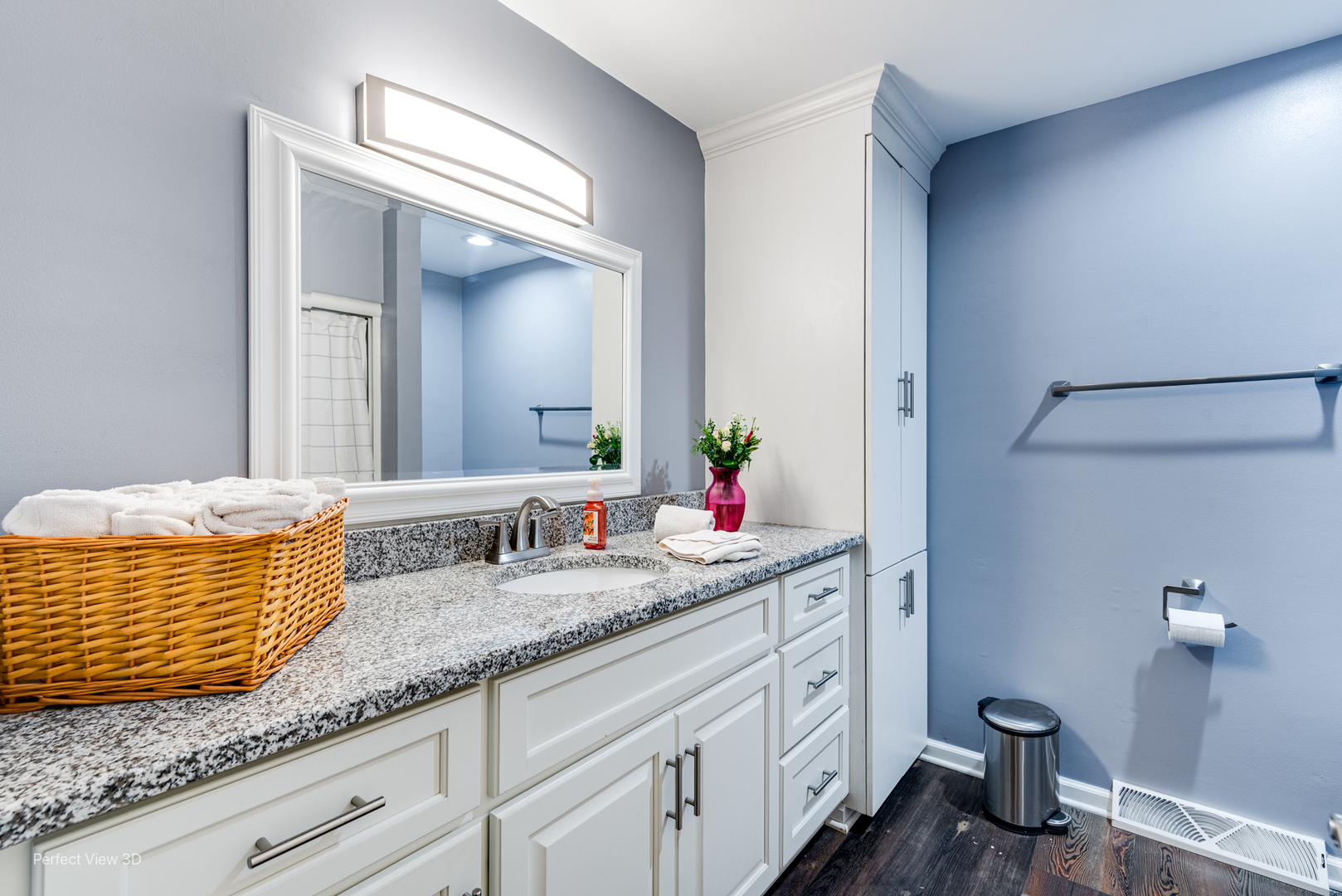 20131 East Brightway Road Mokena, IL 60448 - Photo 17 of 26 a bathroom with a granite countertop sink and a mirror