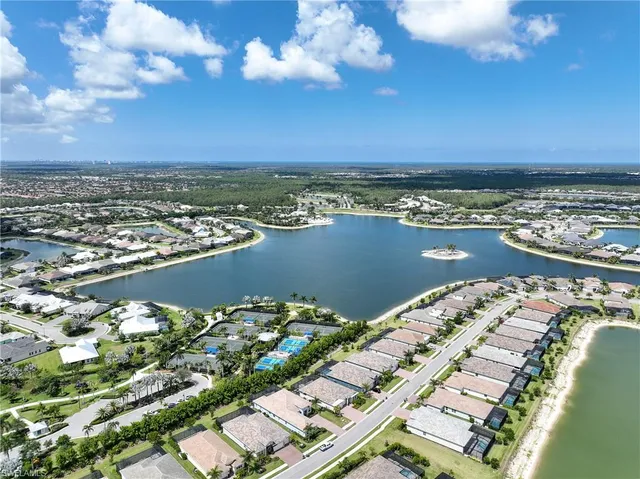 a view of a swimming pool and an outdoor space