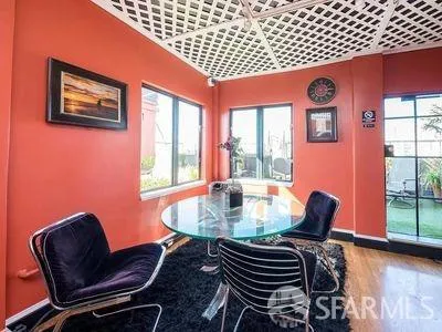 a view of a entryway door with furniture