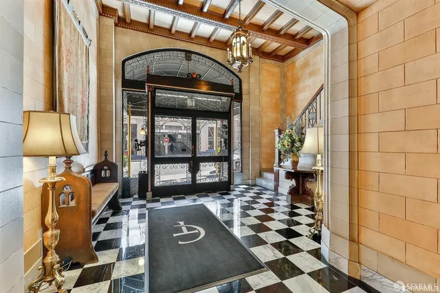 a car parked in front of a building