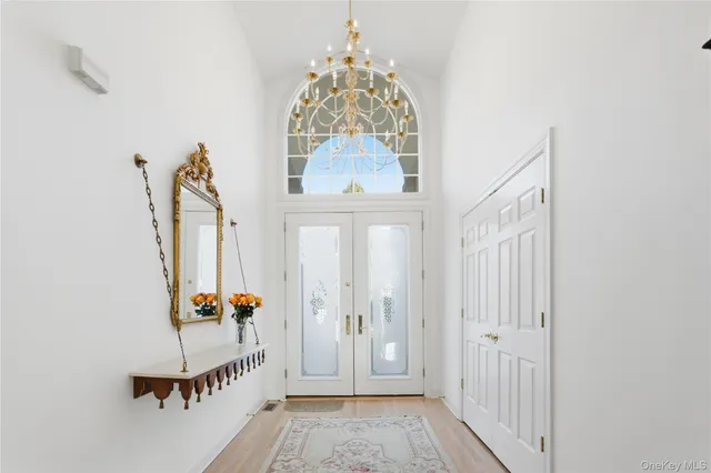 an entryway with a front door