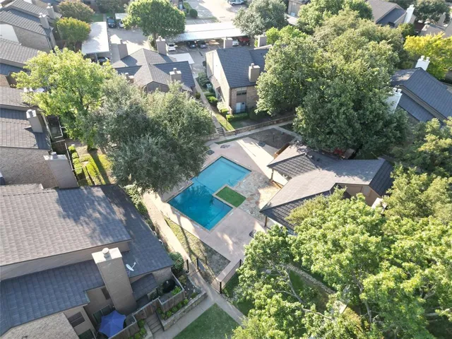 an aerial view of a house