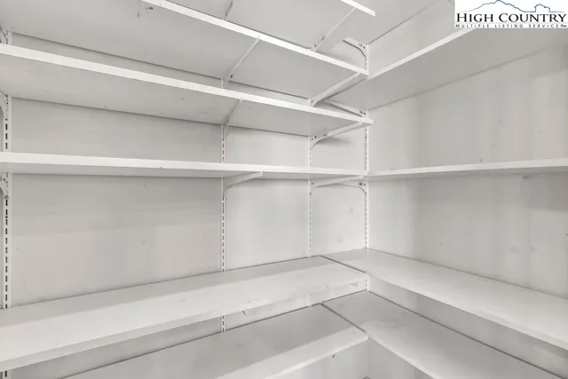 a view of an empty walk in closet