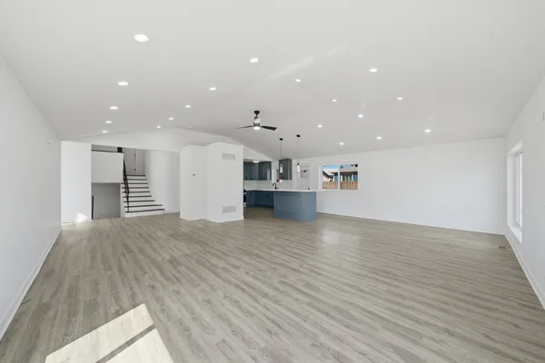 a view of kitchen and a hallway