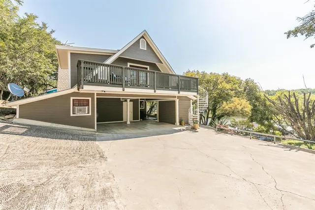 a view of a lake with houses
