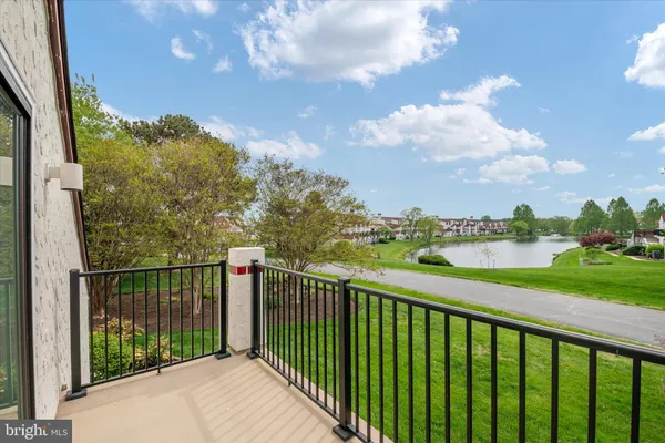 a view of a balcony with an outdoor space