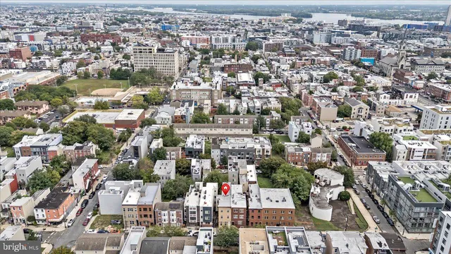 an aerial view of a city