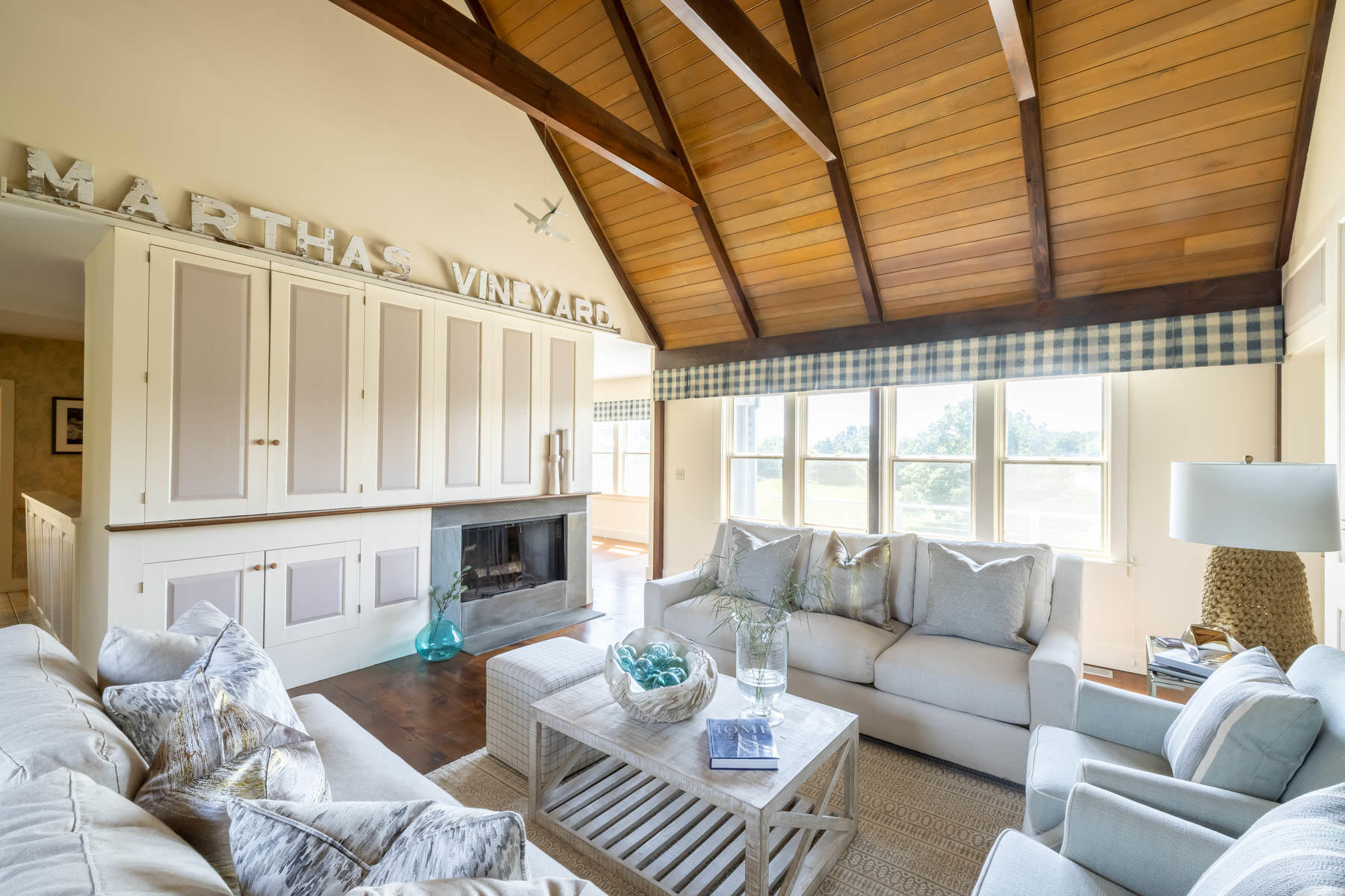 81 Oyster Pond Road Edgartown, MA 02539 - Photo 12 of 41 Living room with fireplace
