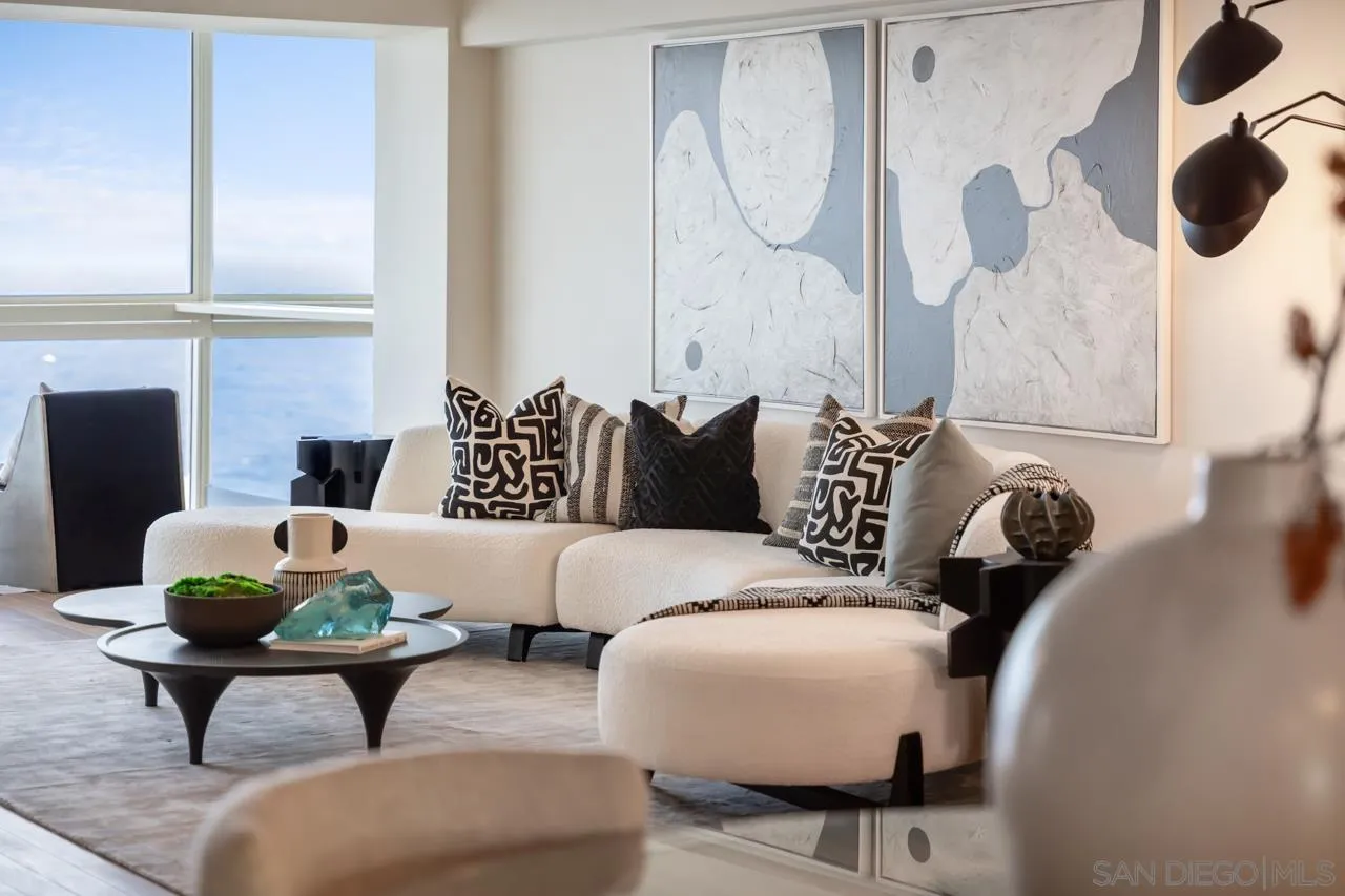 939 Coast Boulevard, Unit 12C La Jolla, CA 92037 - Photo 18 of 41 a living room with furniture and wooden floor