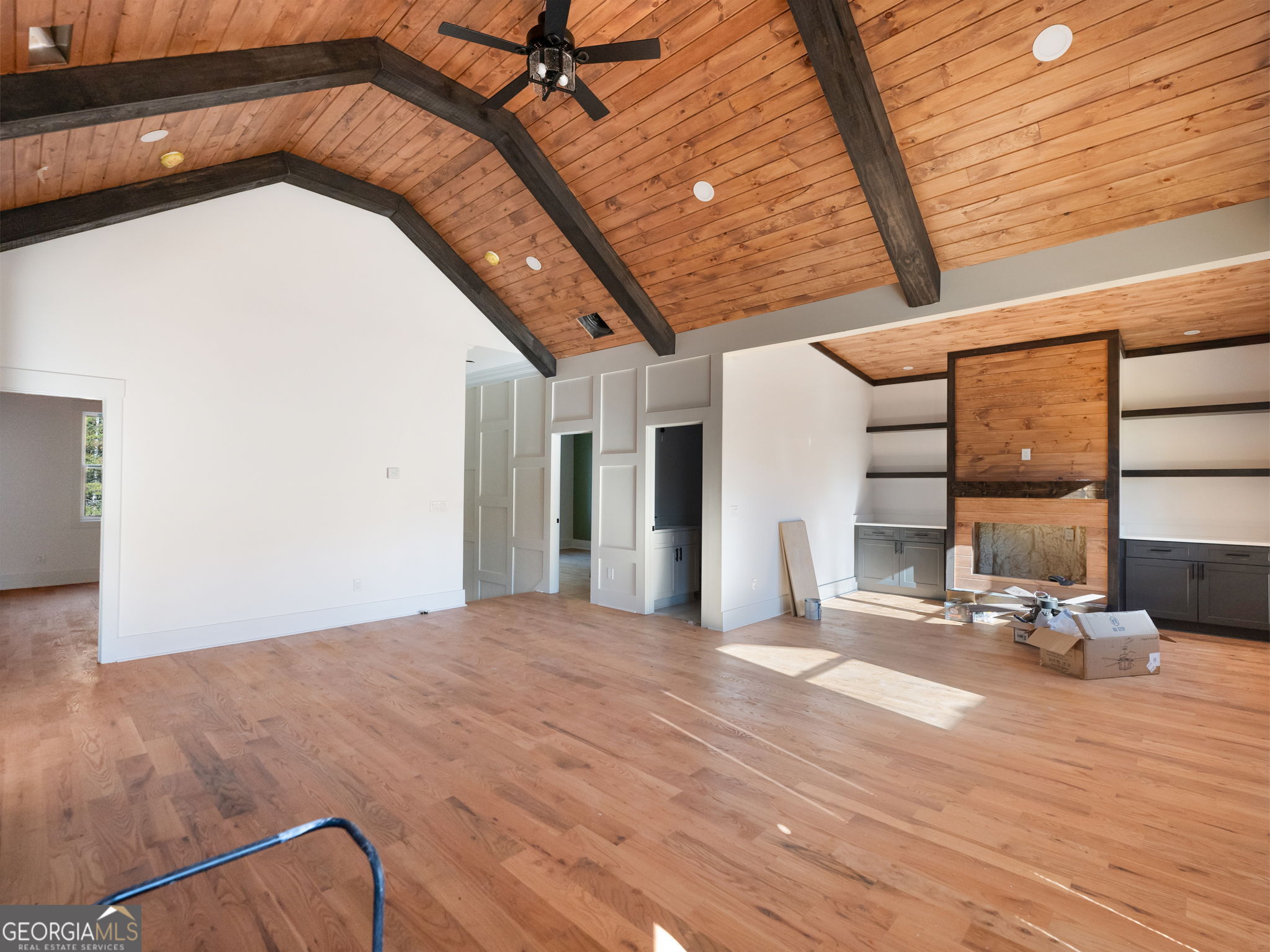 150 Alte Bruecke Strasse Helen, GA 30545 - Photo 23 of 43 a view of a livingroom with a fireplace and wooden floor