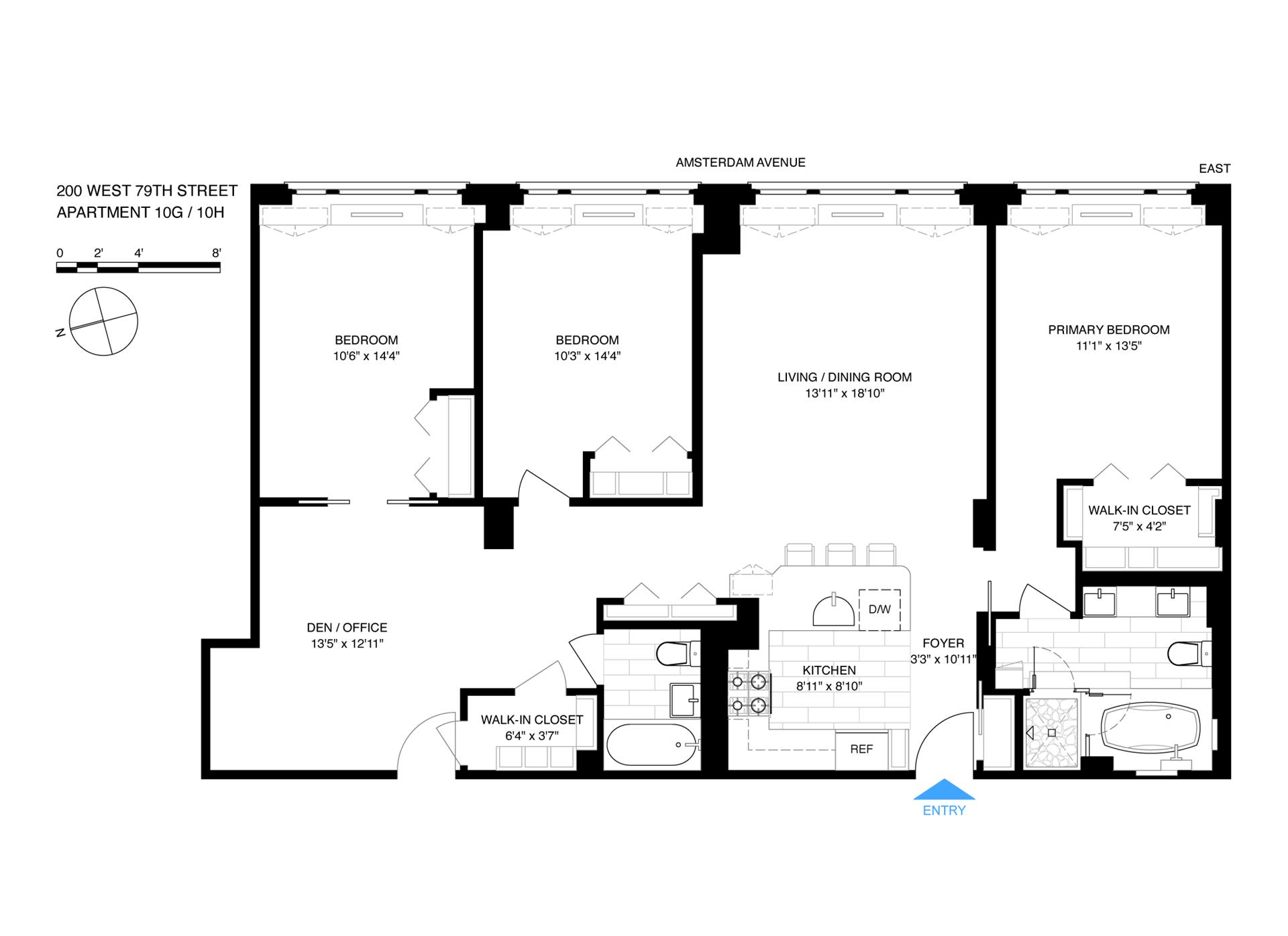 200 West 79th Street, Unit 10GH Manhattan, NY 10024 - Photo 19 of 19 a picture of a bathroom with a shower