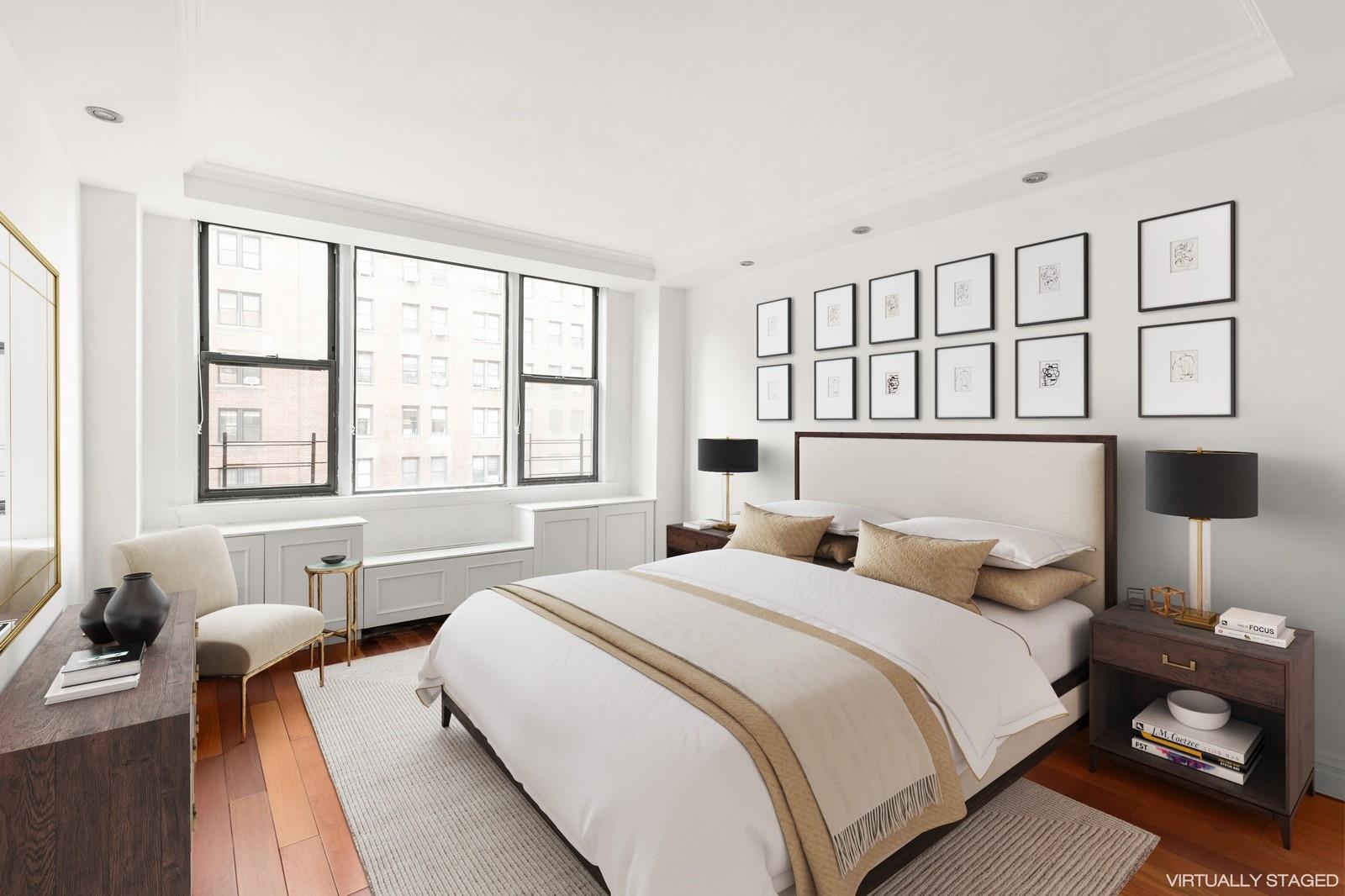 200 West 79th Street, Unit 10GH Manhattan, NY 10024 - Photo 7 of 19 a bedroom with a large bed and a window