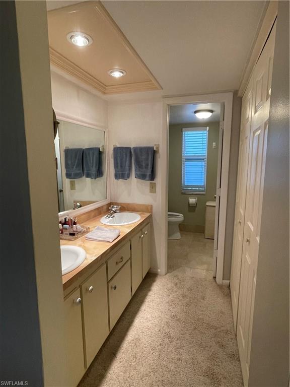 541 Teryl Road, Unit 1 Naples, FL 34112 - Photo 18 of 33 a bathroom with a sink a mirror and a toilet