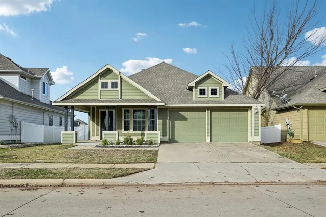 a view of a building with a large window